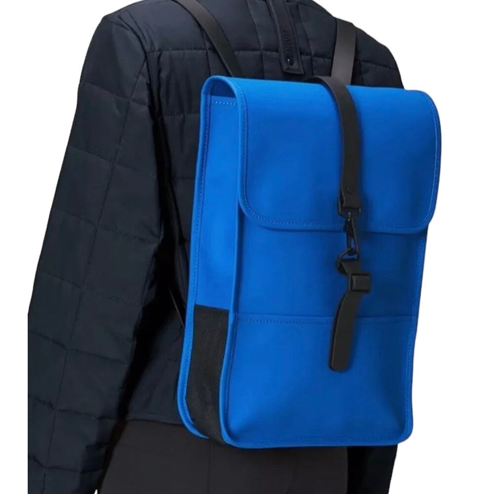 NWT Rains Backpack Mini Blue Waves Unisex Blue - Picture 7 of 11